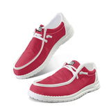 Unisex Red Canvas Loafers