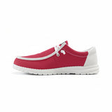 Unisex Red Canvas Loafers