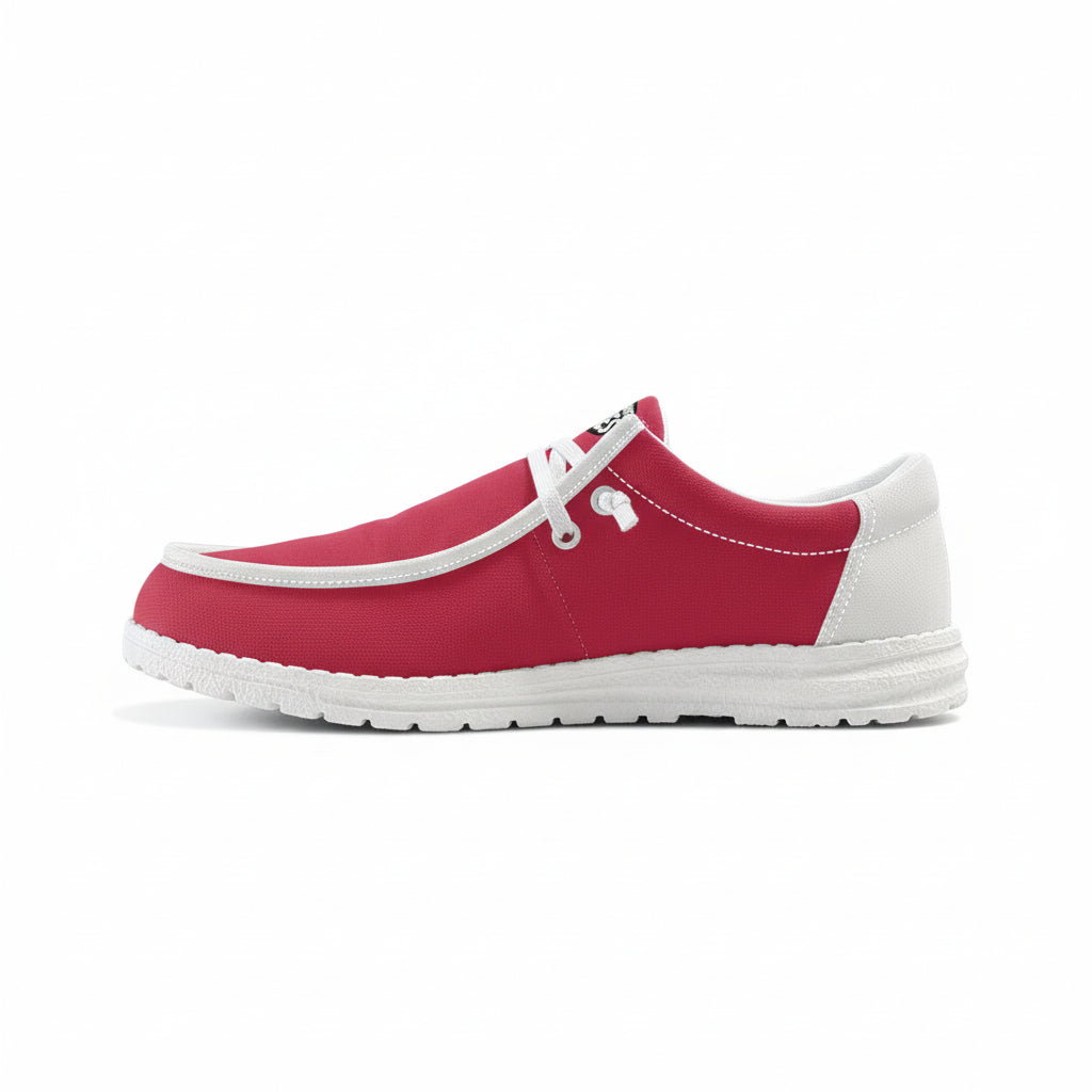 Unisex Red Canvas Loafers