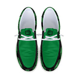 Unisex Green Plaid Canvas Loafers