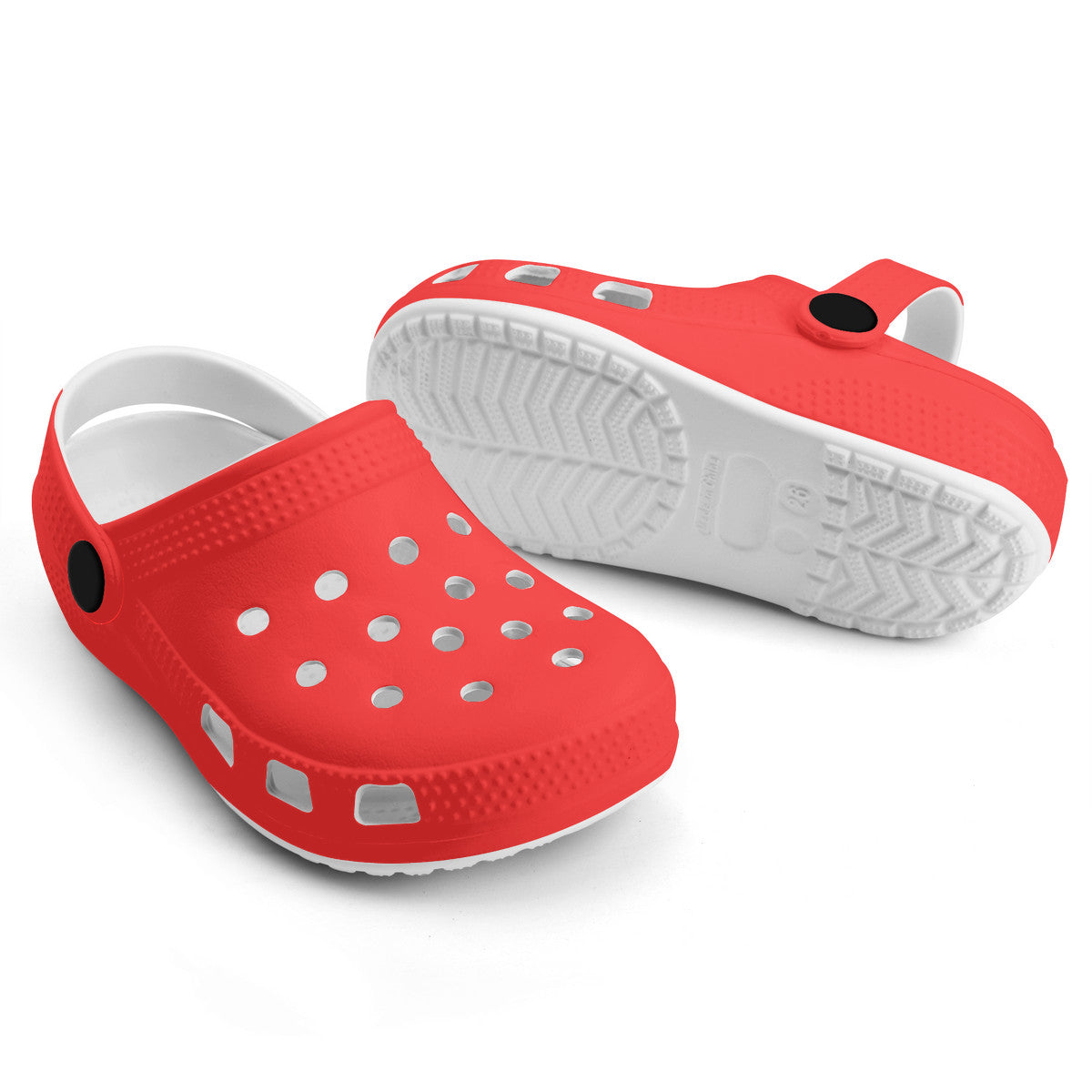 Kid's Neon Red Casual Clogs