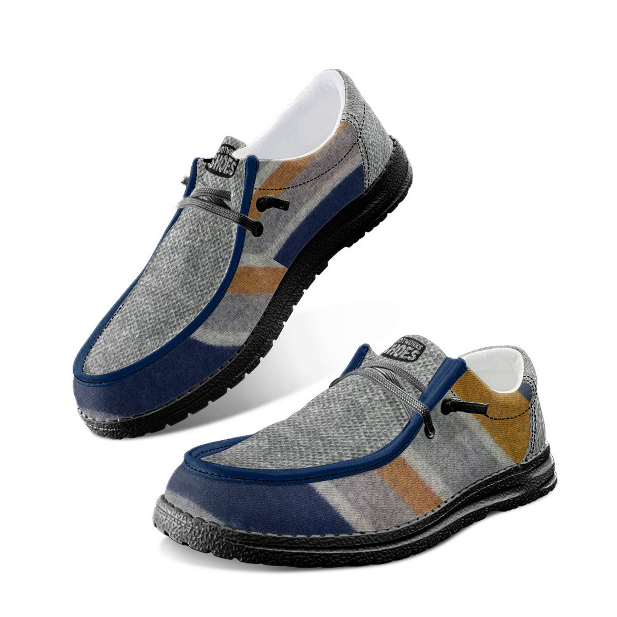 Unisex Tribal Striped Canvas Loafers