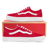 Red Low Top Flat Sneaker