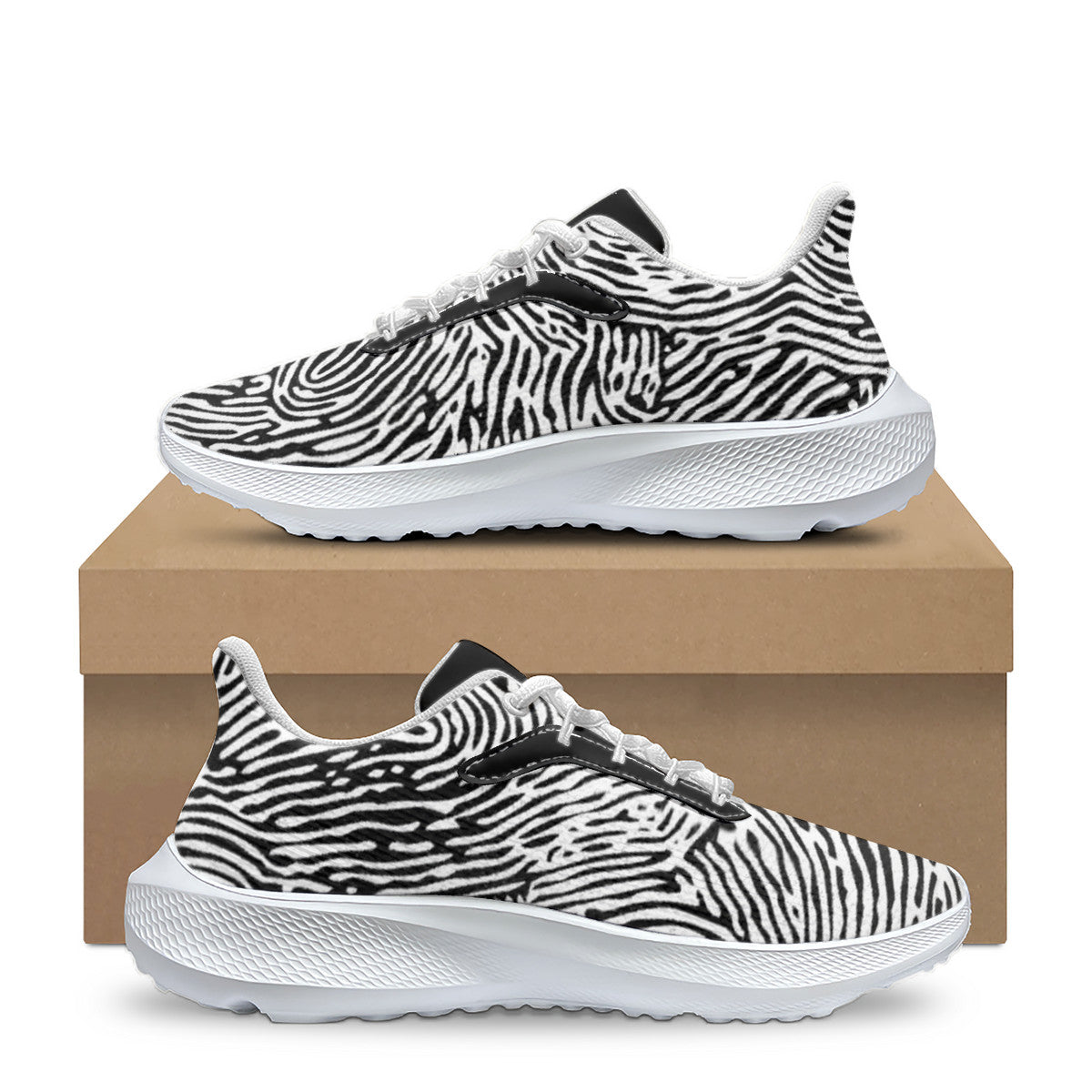 Fingerprint Unisex Lace Up Running Shoes
