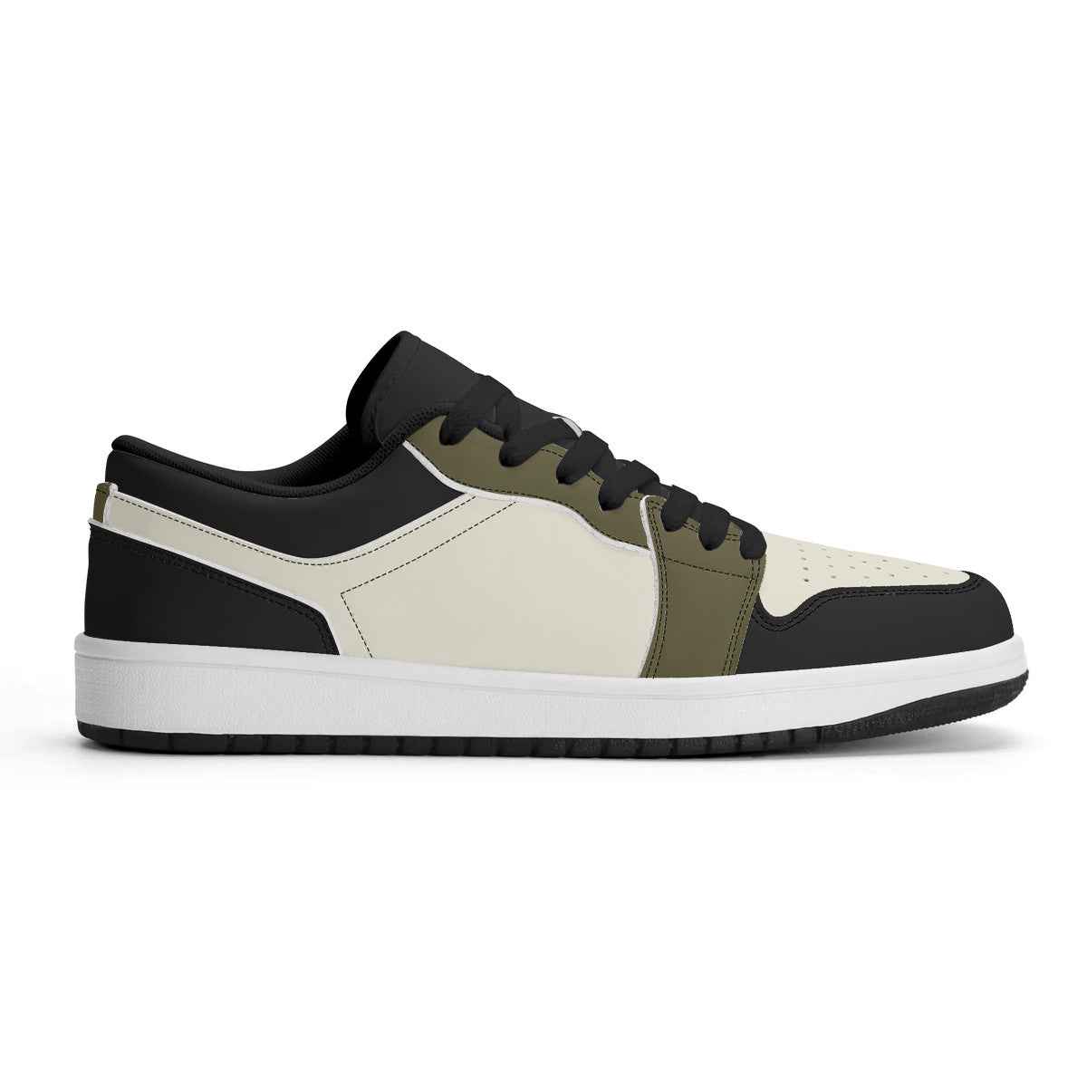 Unisex  Brown and Tan Synthetic Leather Low Top Sneakers