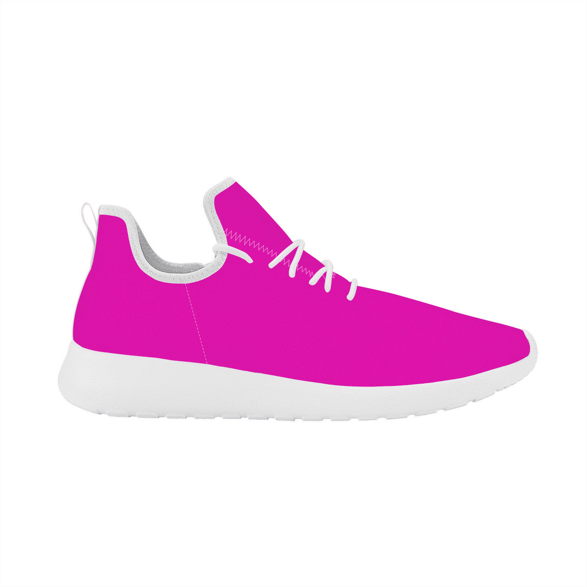 Hot Pink Lightweight Mesh Knit Sneaker - White