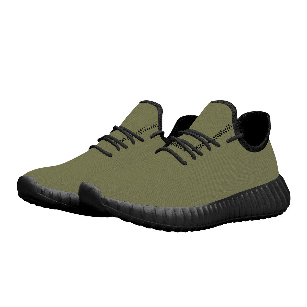 Olive Green Mesh Knit Sneakers