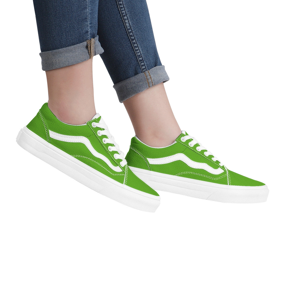 Neon Green Low Top Flat Sneaker