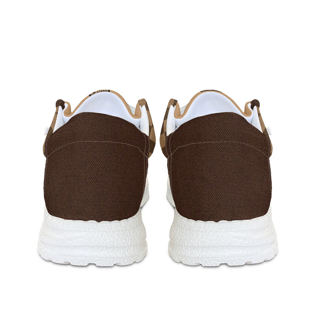 Brown Squares Unisex Canvas Loafers