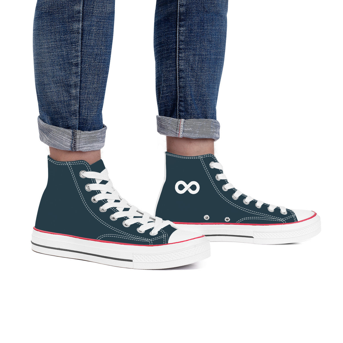 Smoky Blue High Top Canvas Shoes