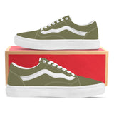 Olive Green Low Top Flat Sneaker
