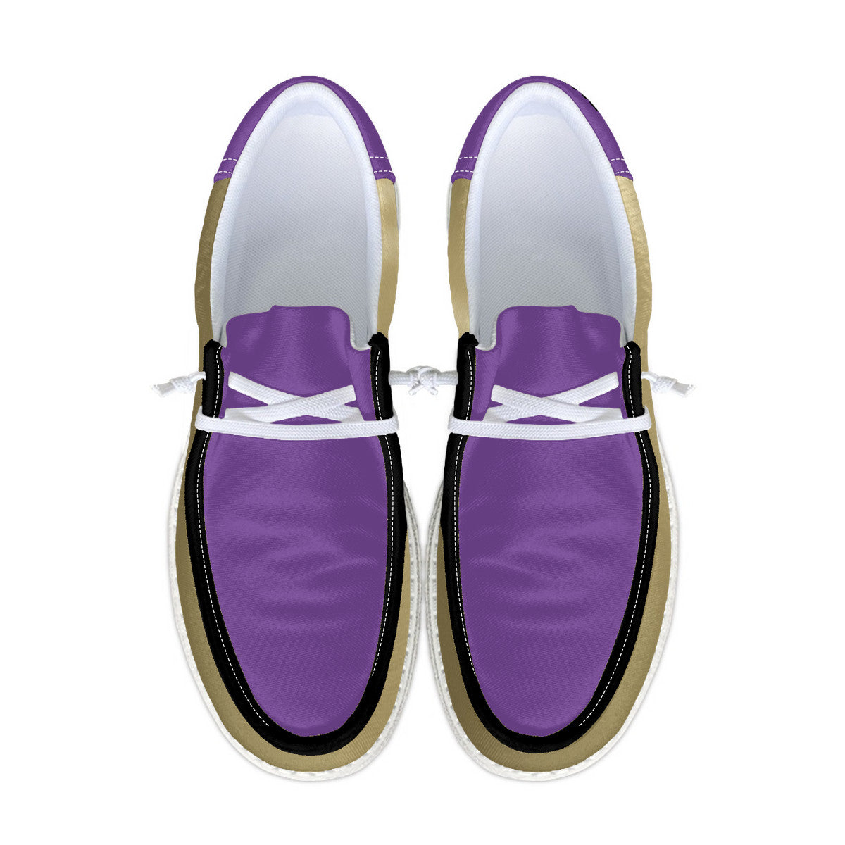 Purple and Gold Unisex Canvas Loafers