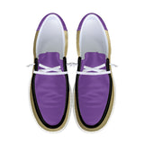 Purple and Gold Unisex Canvas Loafers