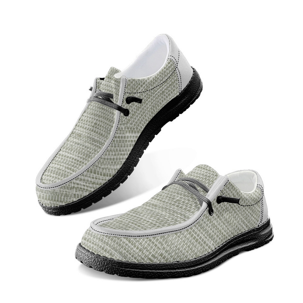 Gray Trendy Canvas Loafers