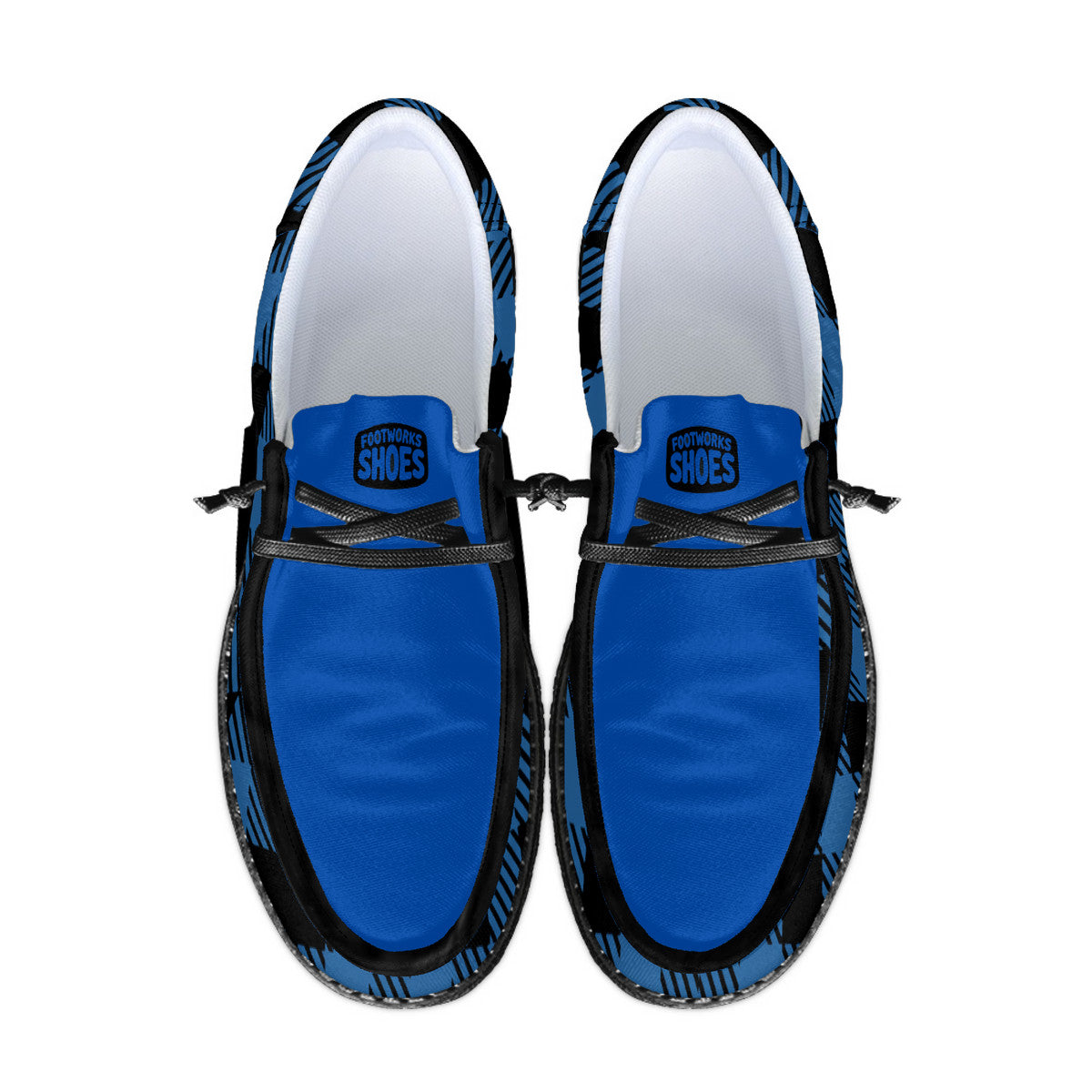 Unisex Blue Plaid Canvas Loafers