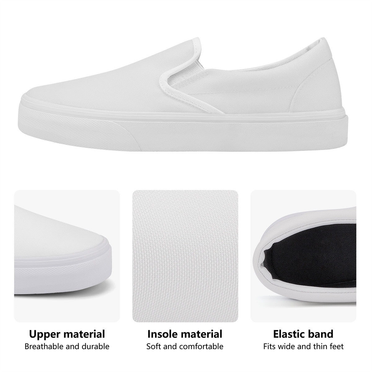 White New Style Skate Slip On Shoes