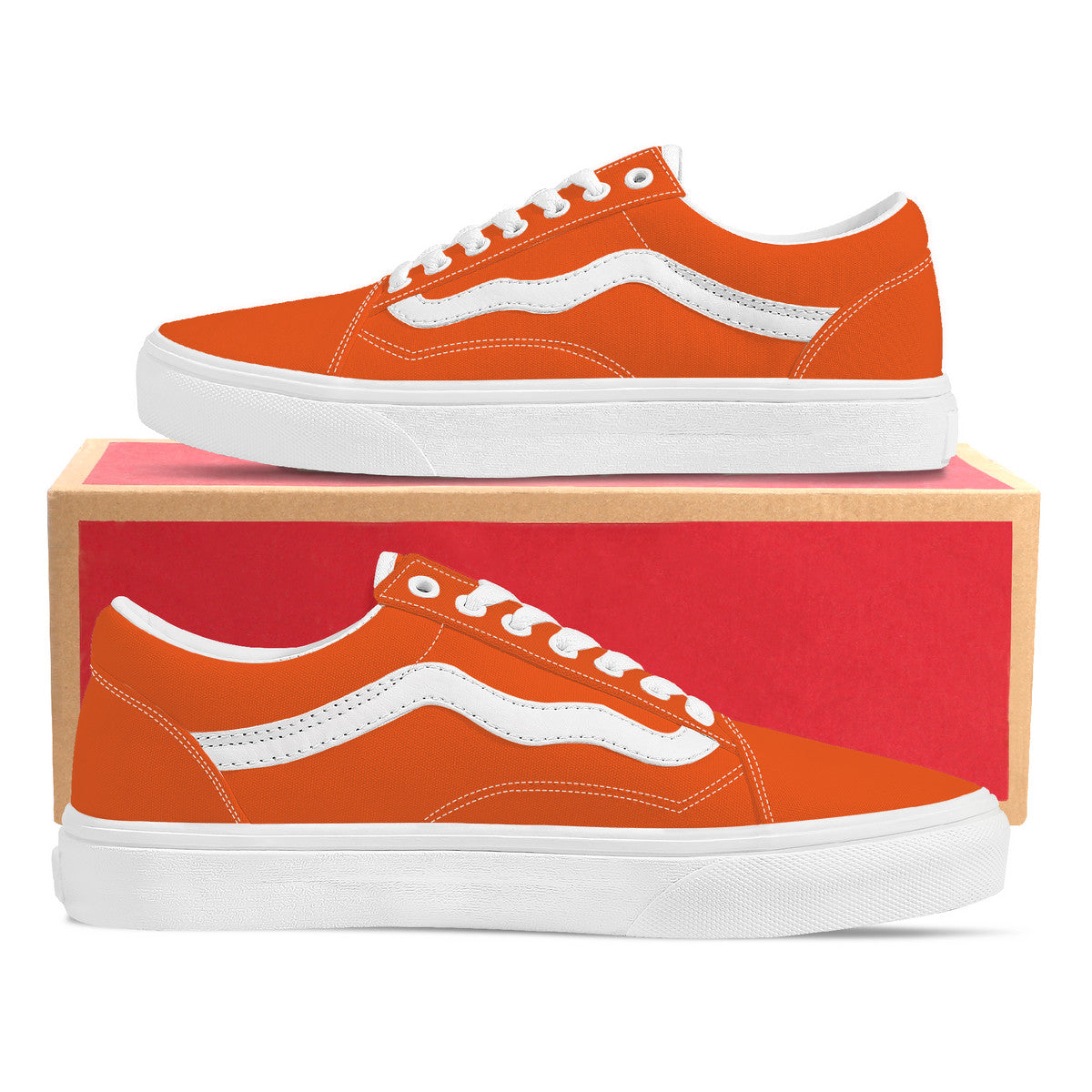 Orange Low Top Flat Sneaker
