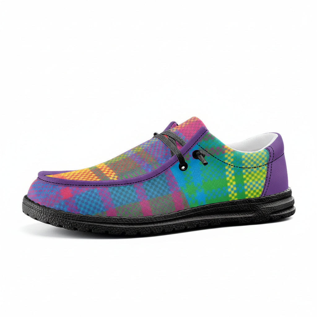 Plaid Canvas Loafers