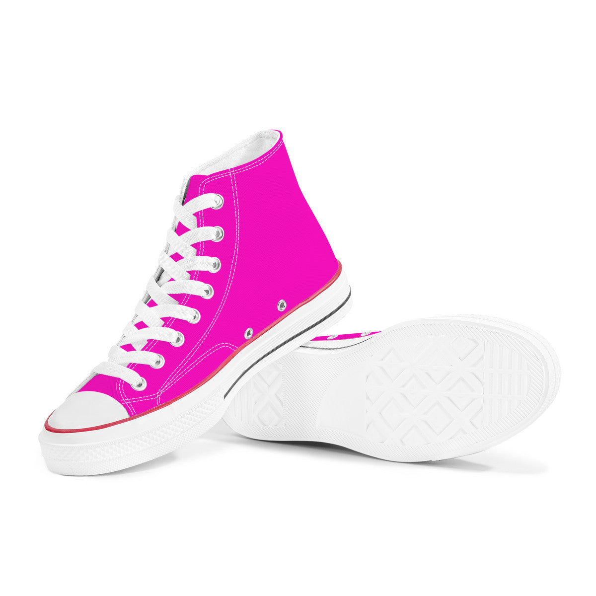 Hot Pink High Top Canvas Shoes