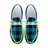 Blue Check Unisex Canvas Loafers