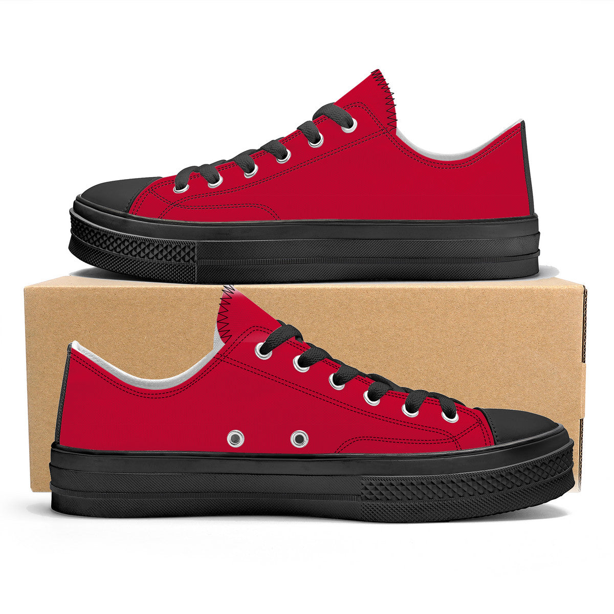 Red Unisex Classic Low Top Canvas Shoes