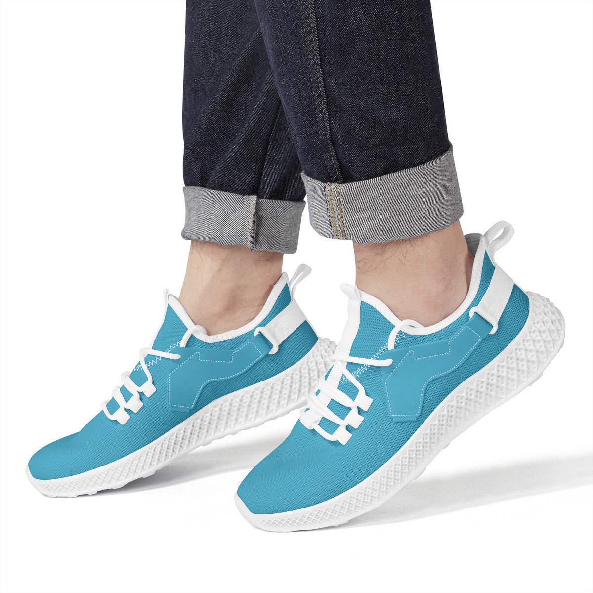 Blue Mesh Knit Shoes