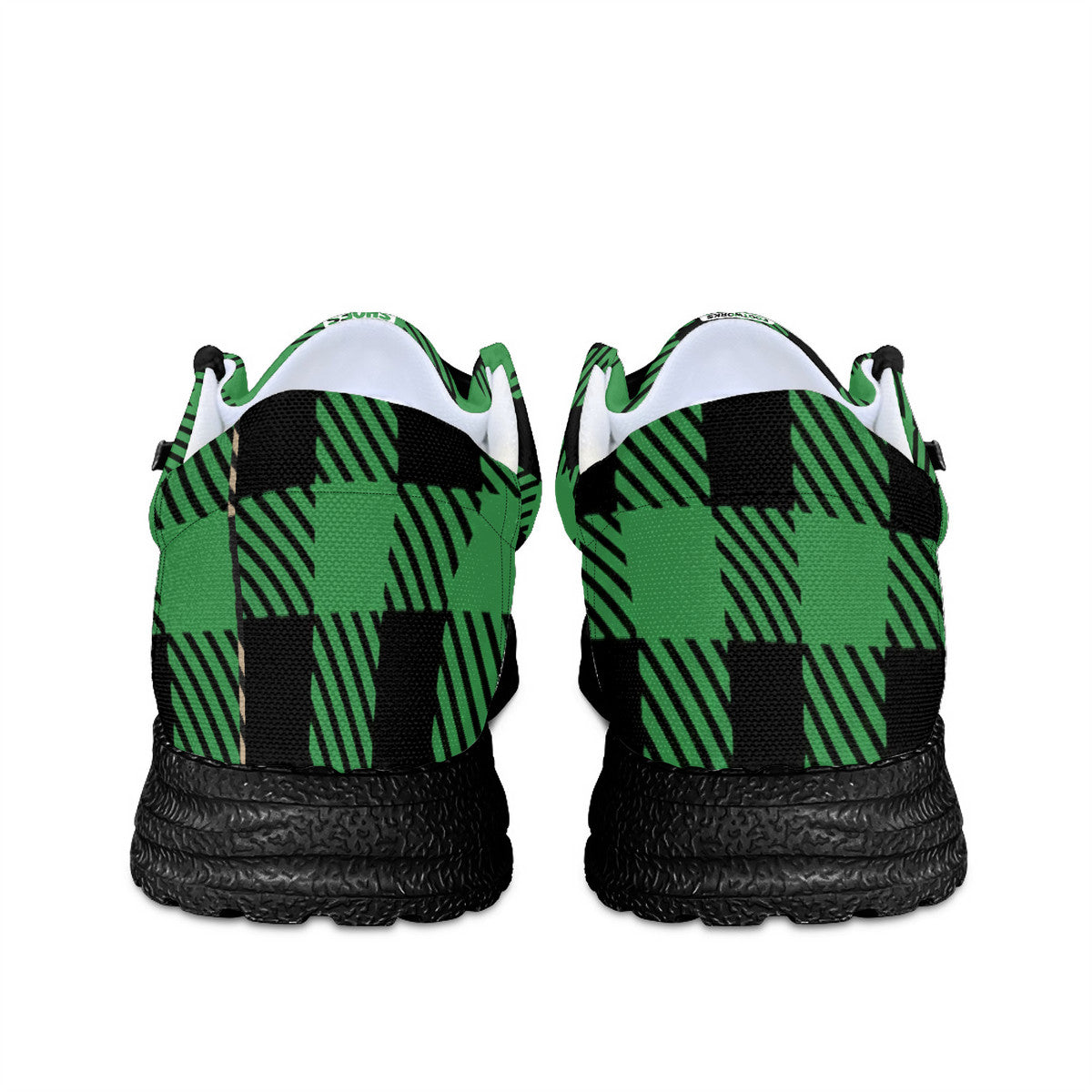 Unisex Green Plaid  Loafers