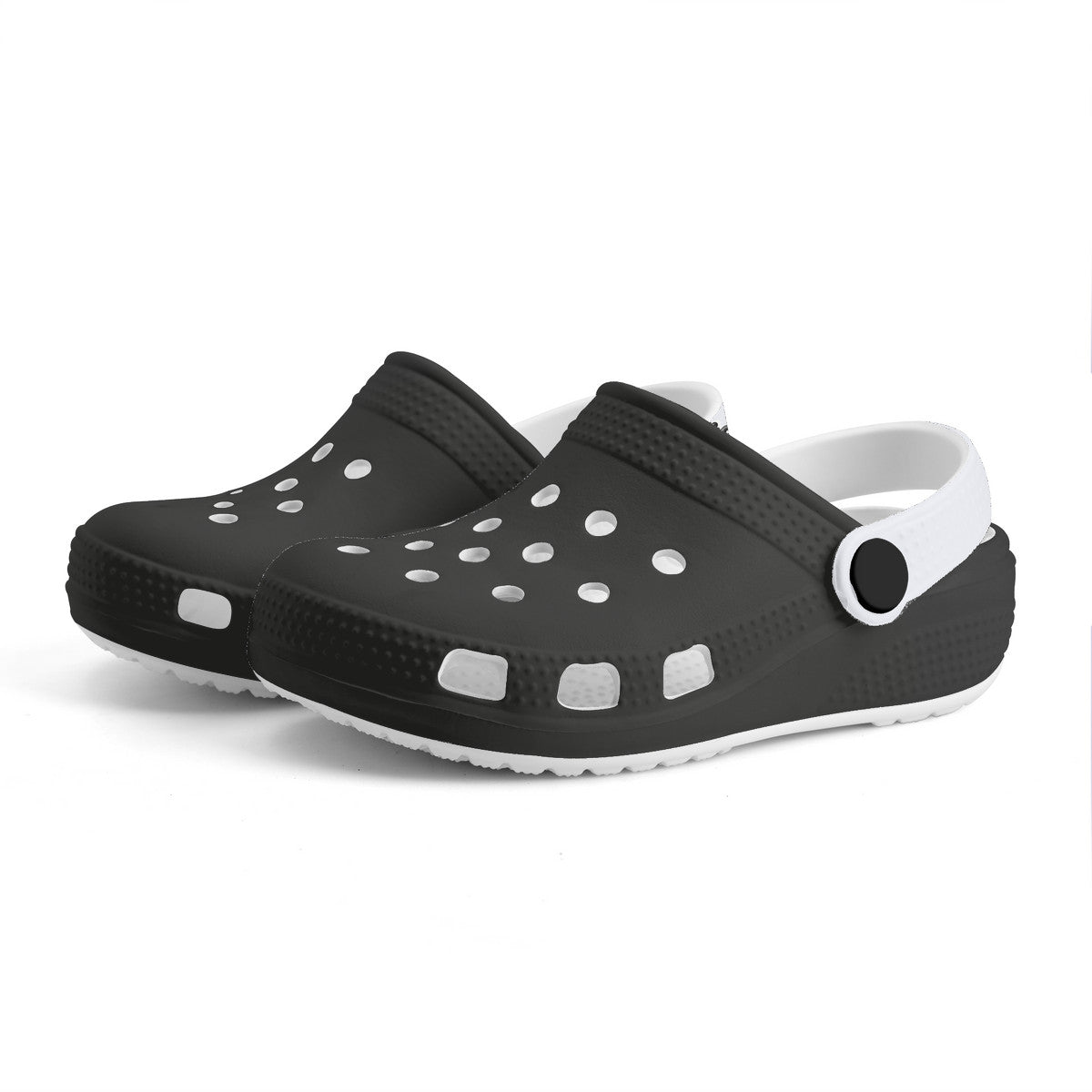 Kid's Black and White Casual Clogs