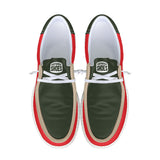 Red and Green Canvas Loafers