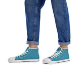 Blue High-Top Canvas Shoes