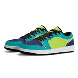 Unisex Greens Leather Low Top Sneakers