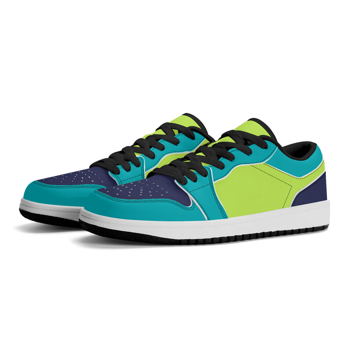 Unisex Greens Leather Low Top Sneakers