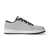 Gray Unisex New Synthetic Leather Low Top Sneakers