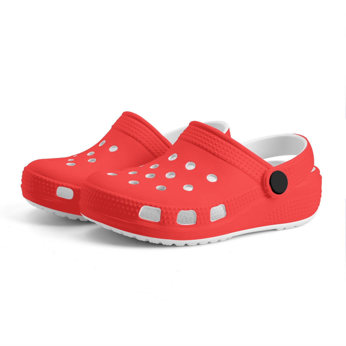 Kid's Neon Red Casual Clogs