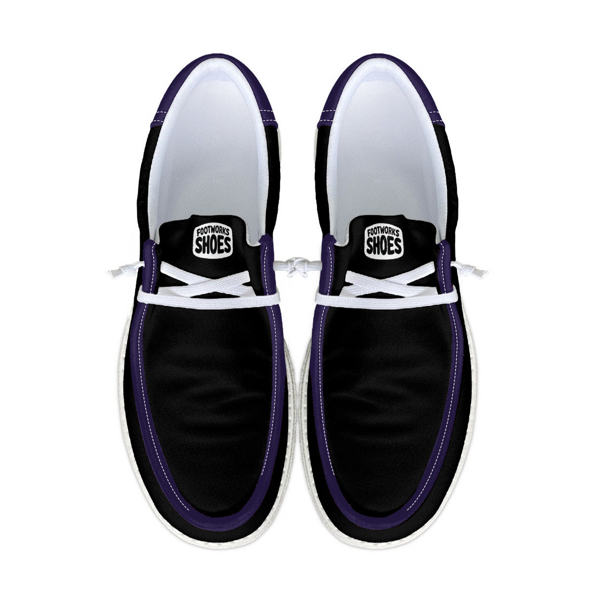 Black and Raven Purple Unisex Canvas Loafers
