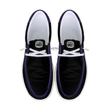 Black and Raven Purple Unisex Canvas Loafers