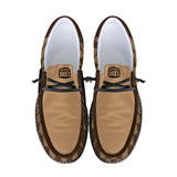 Brown Squares Unisex Canvas Loafers