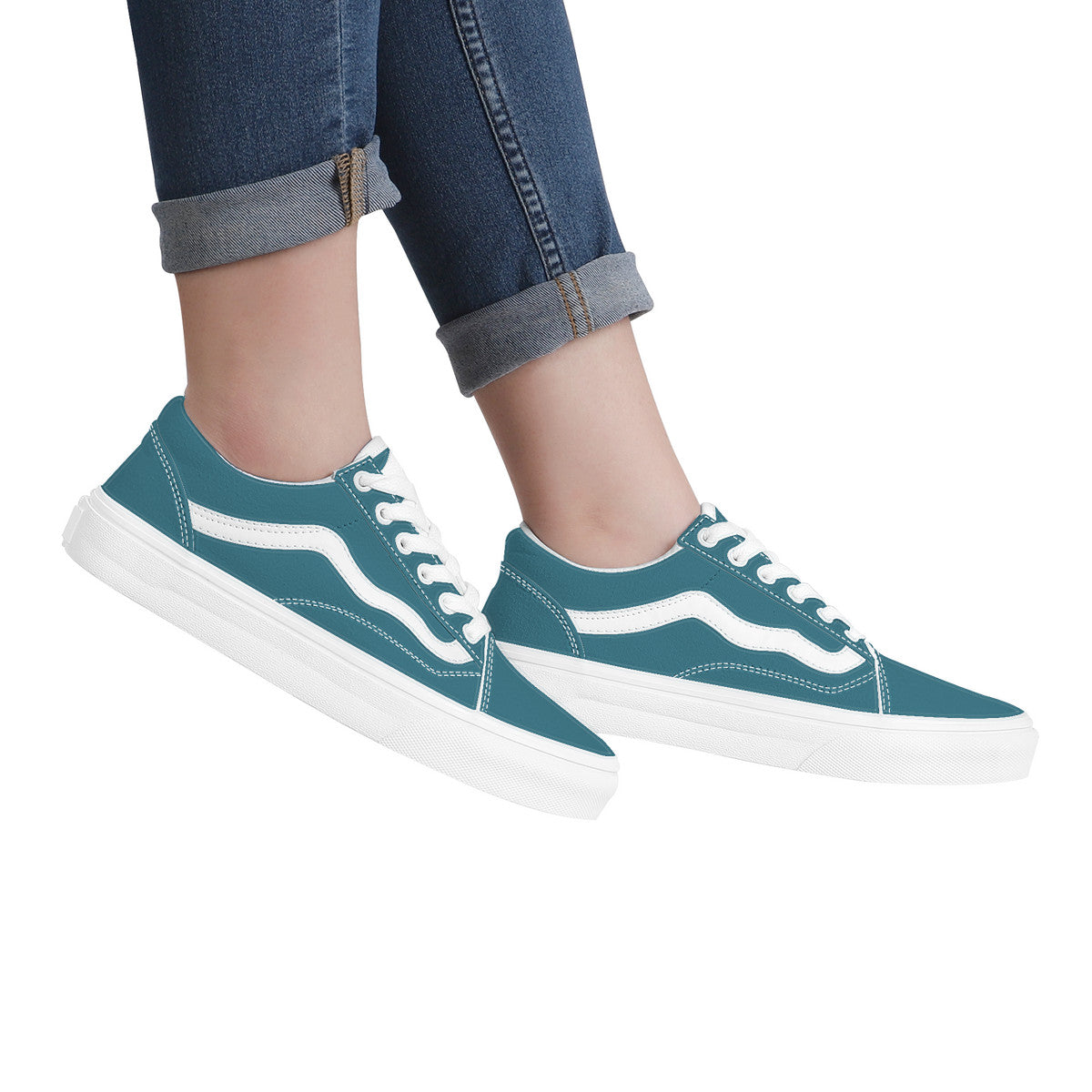 Teal Low Top Flat Sneaker