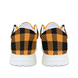 Unisex Orange Plaid Canvas Loafers