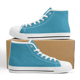 Blue High-Top Canvas Shoes