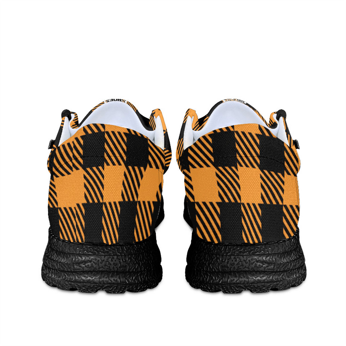 Orange Unisex Plaid Canvas Loafers