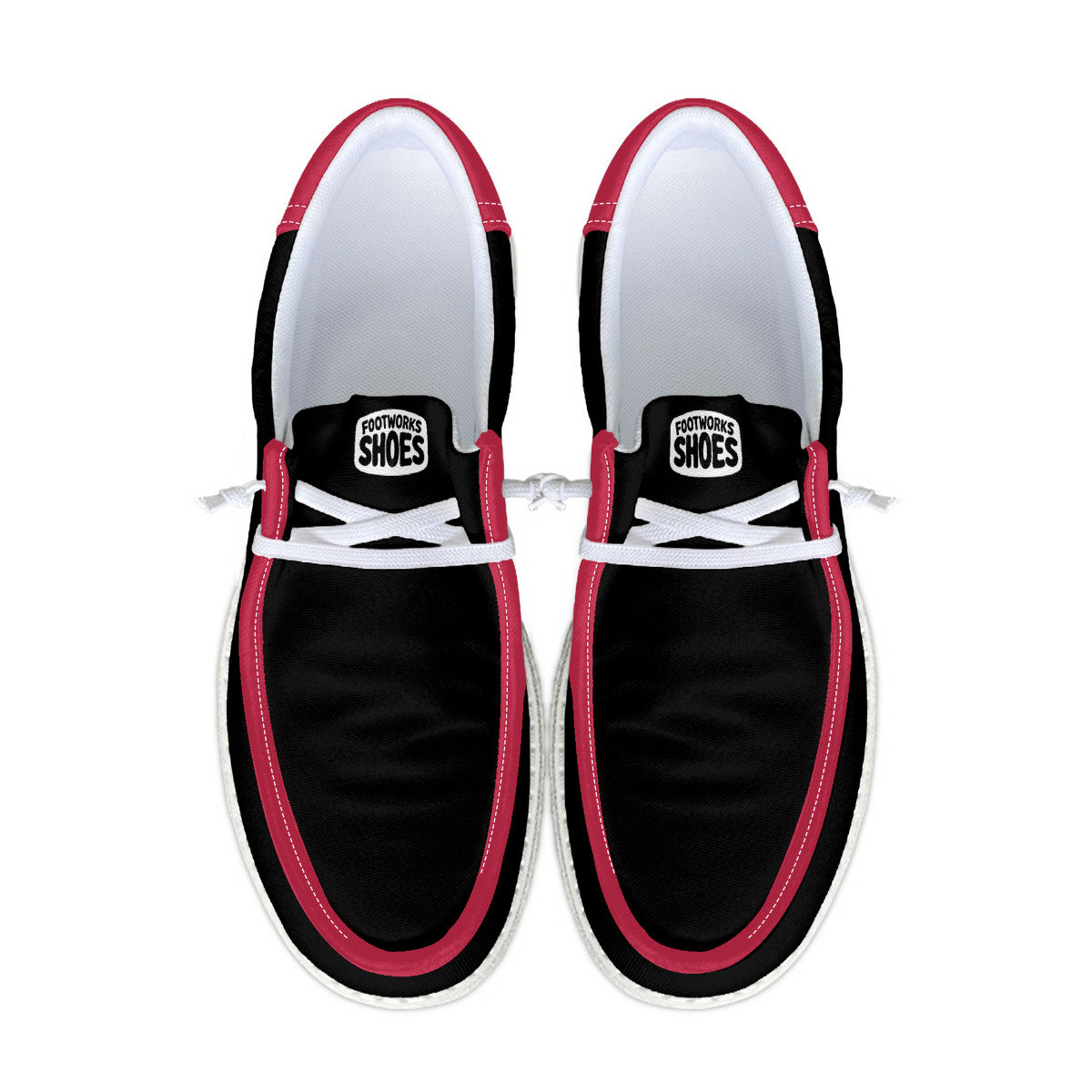 Black and Smoky Red Canvas Loafers