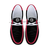 Black and Smoky Red Canvas Loafers