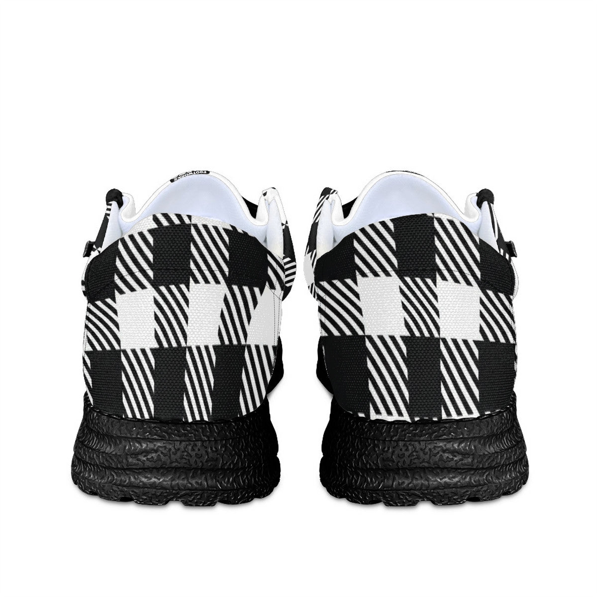 Unisex White Plaid Canvas Loafers