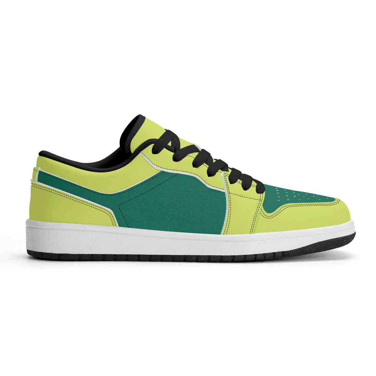 Unisex New Neon Green Synthetic Leather Low Top Sneakers