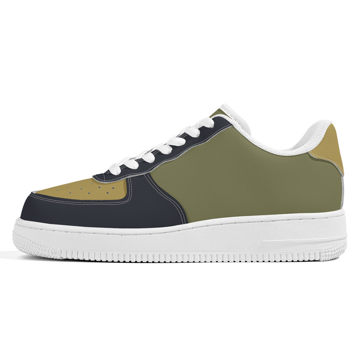 Olive Green Military Unisex Microfiber Sneakers