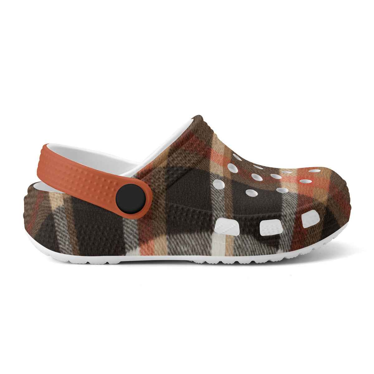 Kid's Fall Plaid Pattern Casual Clogs