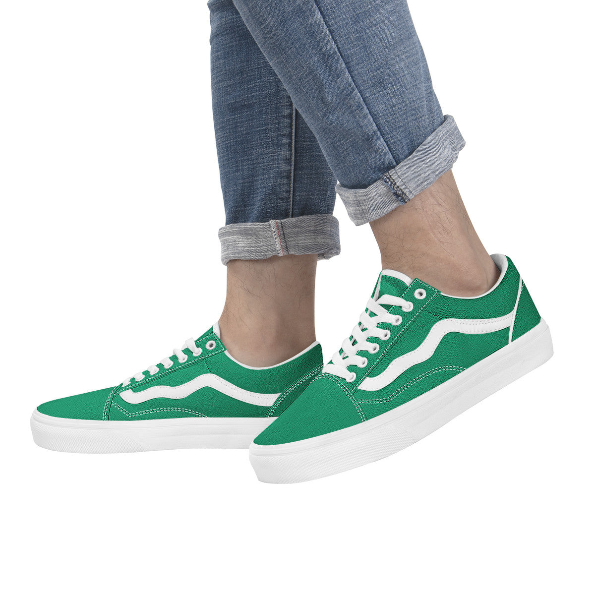 Green Low Top Flat Sneaker
