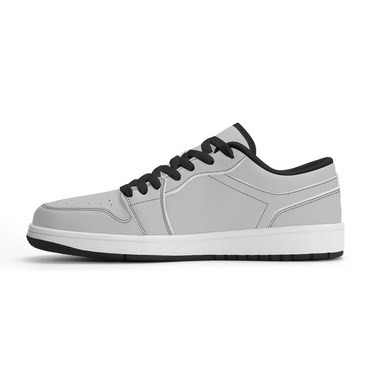 Gray Unisex New Synthetic Leather Low Top Sneakers