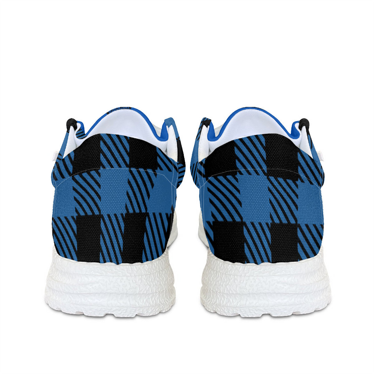 Unisex Blue Plaid Canvas Loafers